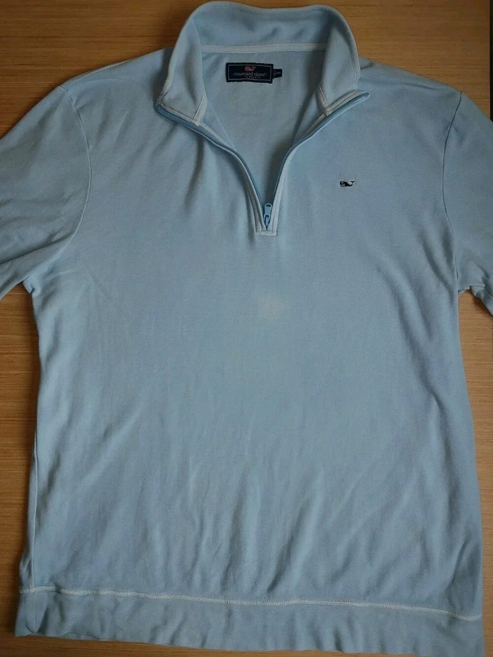 Vineyard Vines Quarter Zip Pullover Cotton Blue Logo Golf Mock Neck XXL 2XL Men